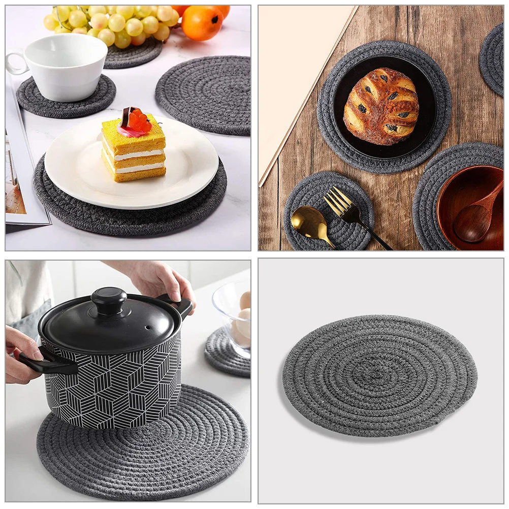 

5Pcs Cotton Pot Holder Mat Set Table Cup Pad for Cooking Heat Insulating Dish Mat Baking Pan Trivet Home Kitchen Decorative
