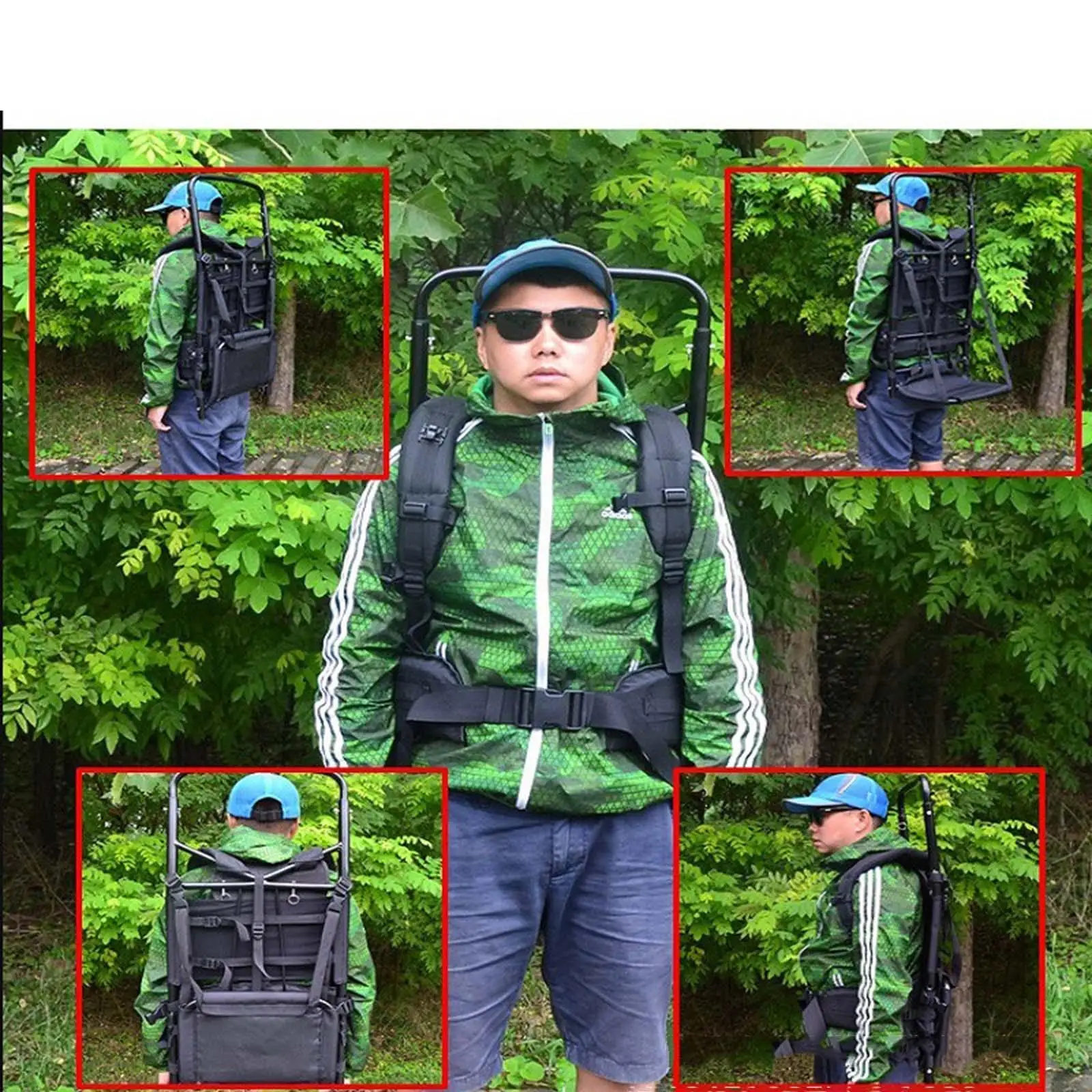 

Heavy Carrying Backpack Frame Adjustable Shoulder Straps Carrier for Camping Mountaineering Travel Outdoor Activities Hiking