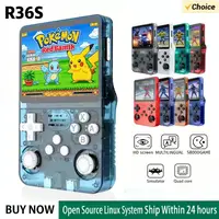 Consola de Juegos Portátil R36S con Sistema ARKOS, Pantalla IPS de 3.5 Pulgadas, Reproductor de Video Portátil Retro Clásico, 128G, Regalo para Niños