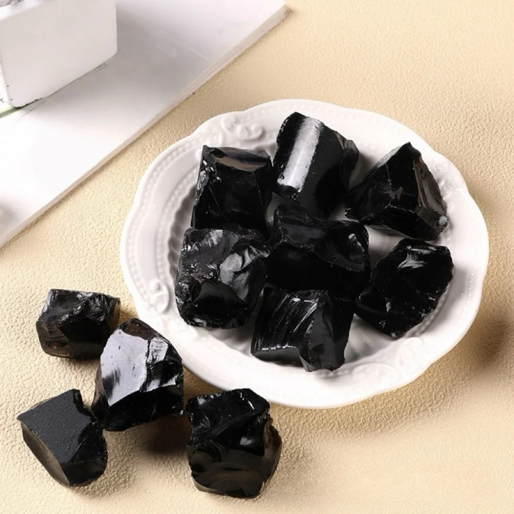 Piedra cruda de obsidiana Natural, aromaterapia Irregular, cristales curativos de cuarzo rugoso, piedras Mineral, espécimen de roca decorativa
