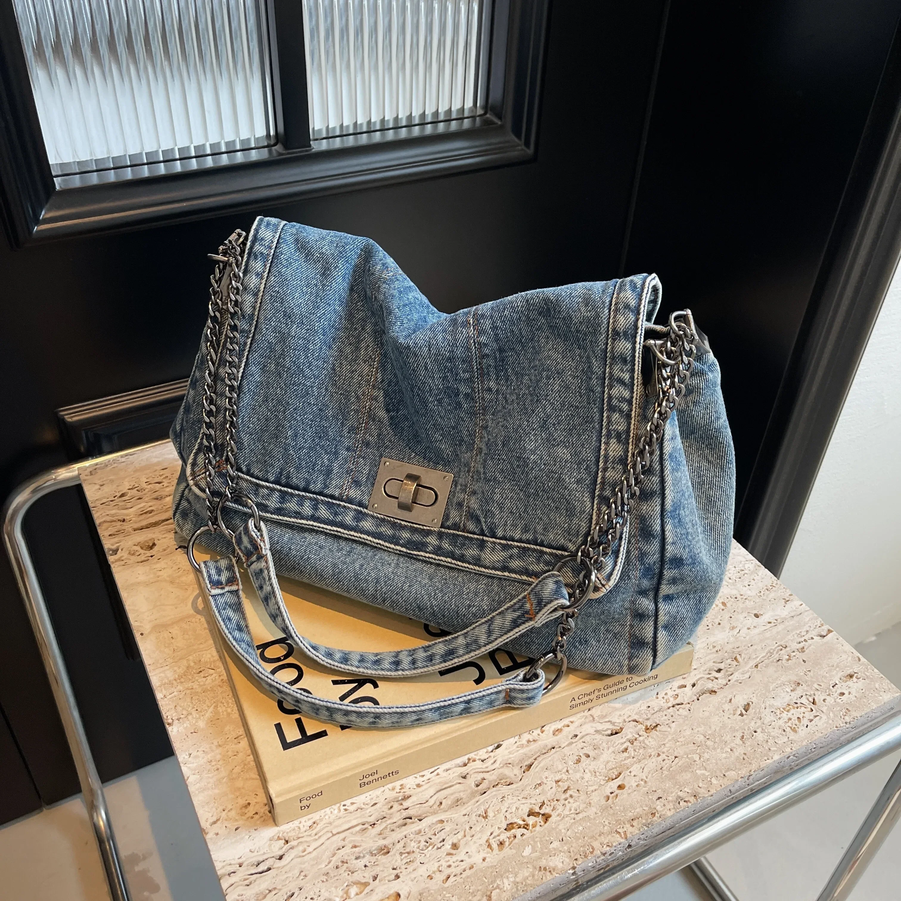 Torba dżinsowa damska 2025 Nowa moda codzienne torby na ramię o dużej pojemności Torba na ramię dojazdy do pracy Torby crossbody dla kobiet bolsa sac — zdjęcie 3