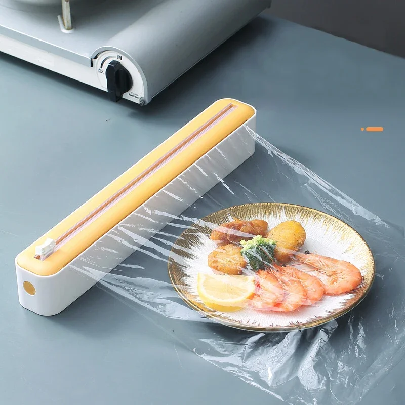 Multi Functional Plastic Cling Film Cutter for Home Use, Tear Free Refrigerator, Wall Hanging Kitchen Cling Film, Food Grade SPE