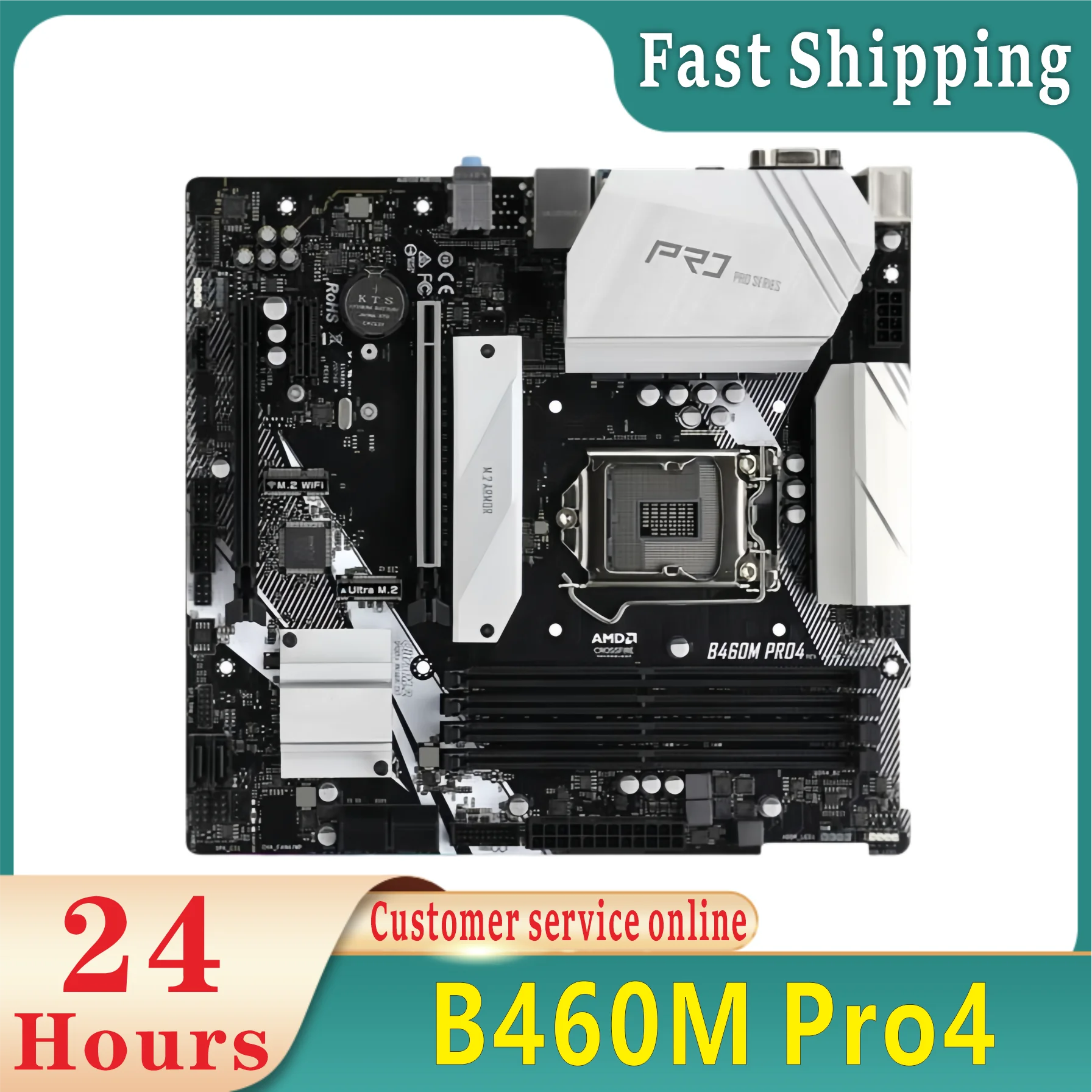 B460M PRO4 Motherboard Intel B460 LGA 1200 Supports i9-10900K i5-10400F i3-10100 i7-10700 i3-10105 cpu M.2 DDR4 128GB