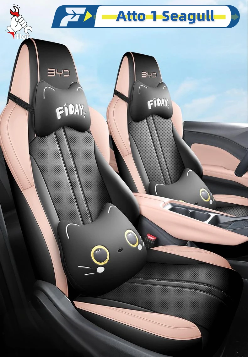 Left-Drive Car Seat Cover For BYD Atto 1 Seagull Dolphin Surf Mini 2023-2025 Custom Fit Seat Cover Full Surrounded Seat