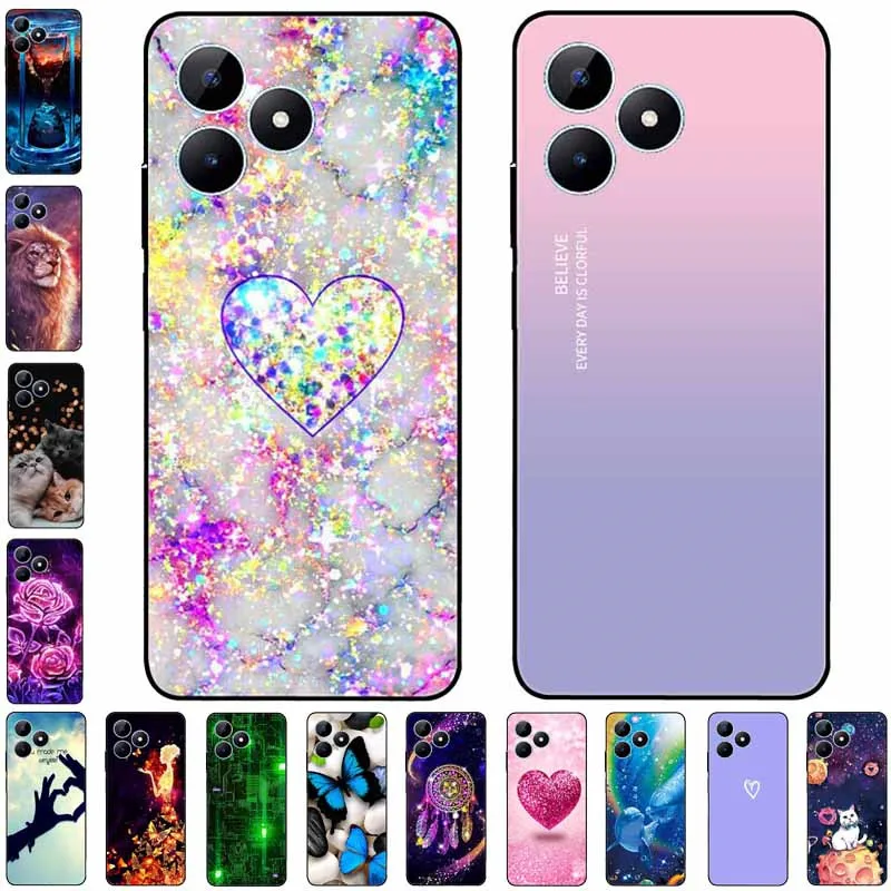 For Realme Note 50 Case Silicon Luxury TPU Soft Cover for Realme Note 50 4G Phone Bumper for Realme Note50 Fashion Capa Funda