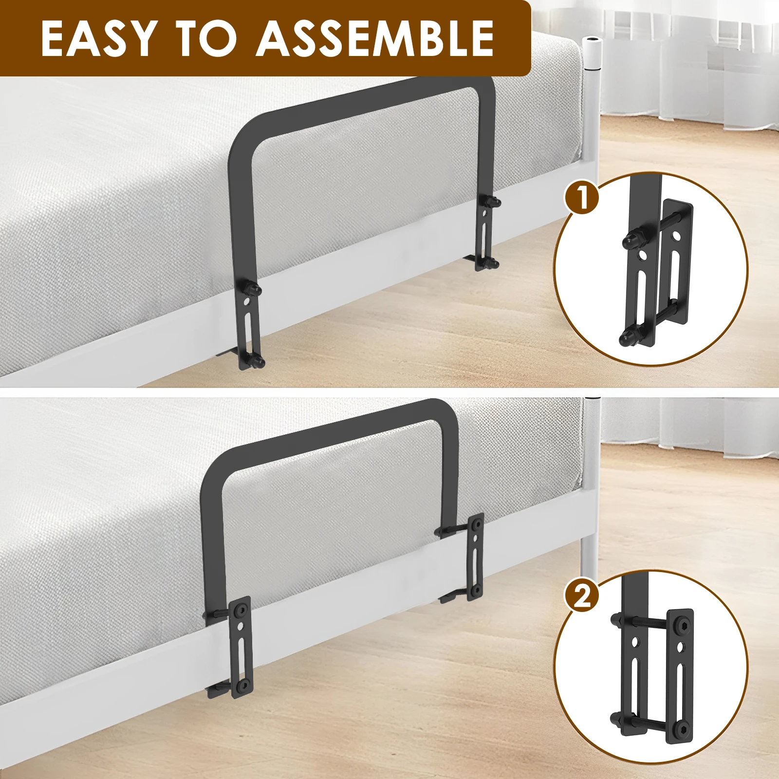 Metal Non Slip Mattress Gripper 2 4Pcs Adjustable Slide Stoppers Retainer Bar Bracket For Home Metal Bed Frame Bedding
