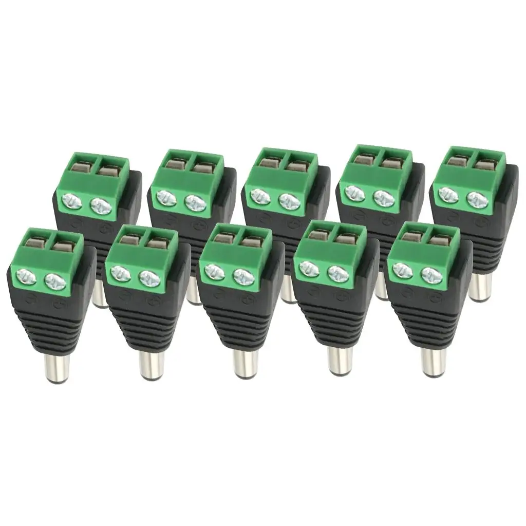 DC Male Power Plug Adapter 12V Push Type Connector for LED Strip Light and Security Equipment