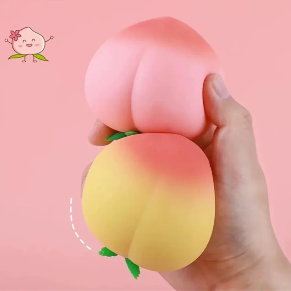 1pc Simulation Random Style Peach Soft Pinch Relieves Daily Stress And Tension Quickly Rebounds Food Decoration Children's Toy.