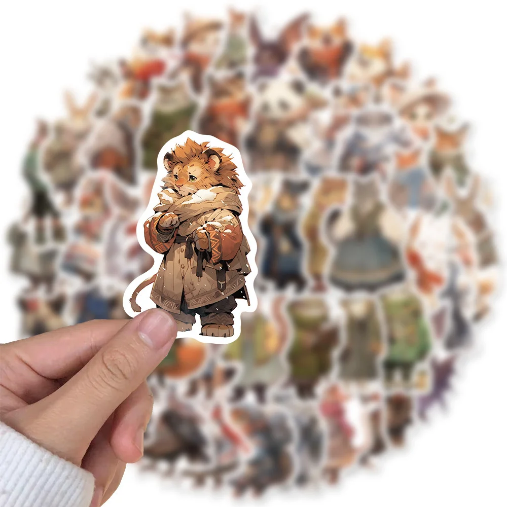 10/30/50PCS New DIY Winter Animal Stickers Cartoon Creative Anime iPad Computer Desk Car Guitar Decoration Waterproof Wholesale