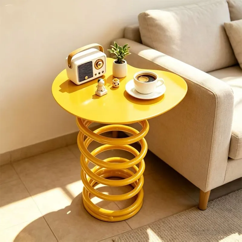 Heart Shaped Spring Side Table Coil Metal Frame Mini Coffee Table Multi Color Sofa Bedside Table Living Room Bedroom Home Decor