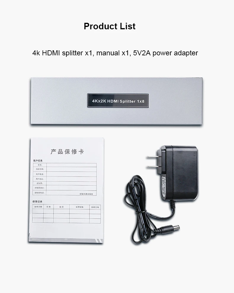 DTECH Splitter HDMI 2.0 ad alta definizione 4Kx2K@60Hz 1X8 8 porte 1 ingresso HDMI 8 uscite HDMI Apparecchiatura audio video