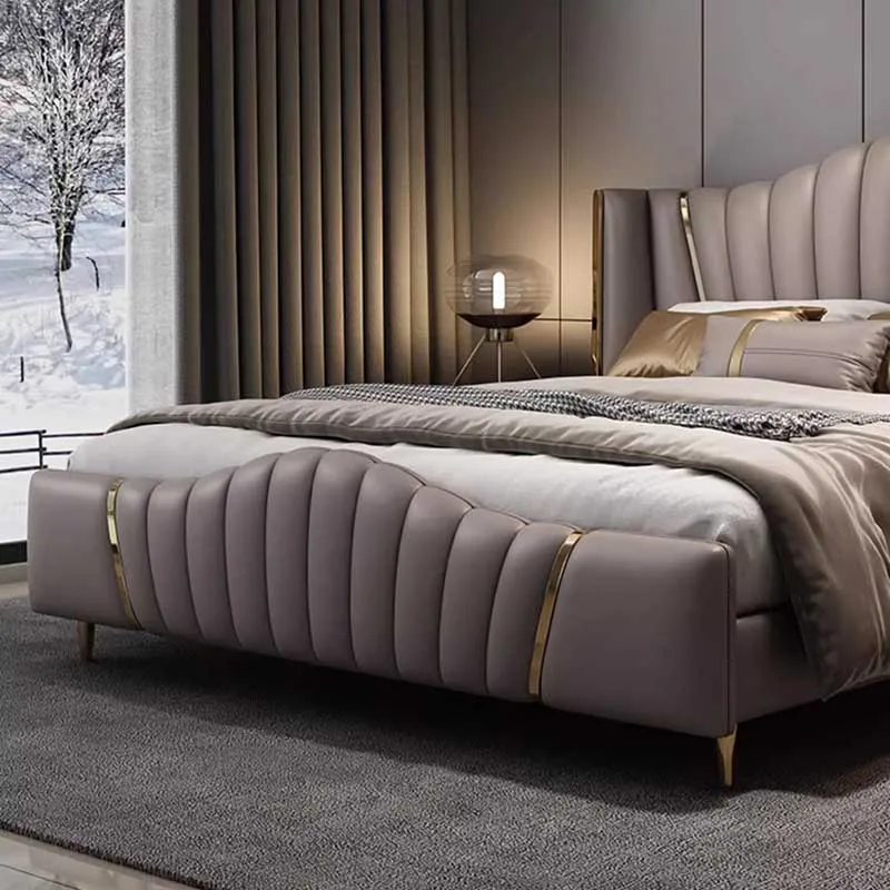 Luxo multifuncional cama com gavetas, Glamorous cama de casal, Designer, King Size, dormir, Twin Quadro Bed, Plataforma, Cama, Móveis