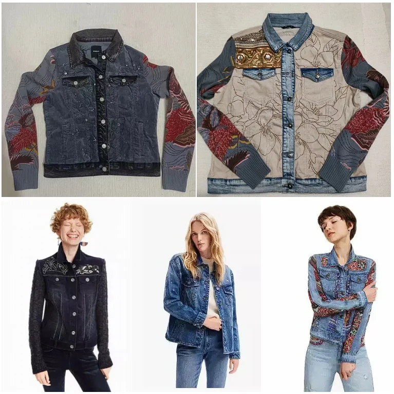 2025 Spain Original Hot Selling Women's Coat Heavy duty Embroidery Printed Retro Ethnic Style Cowboy Short Jacket