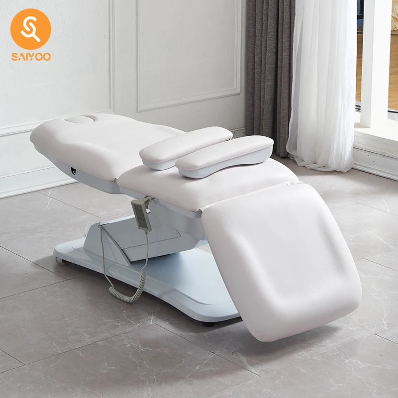 

Luxury White 3-Motor Electric Salon Massage Bed Adjustable Beauty Table