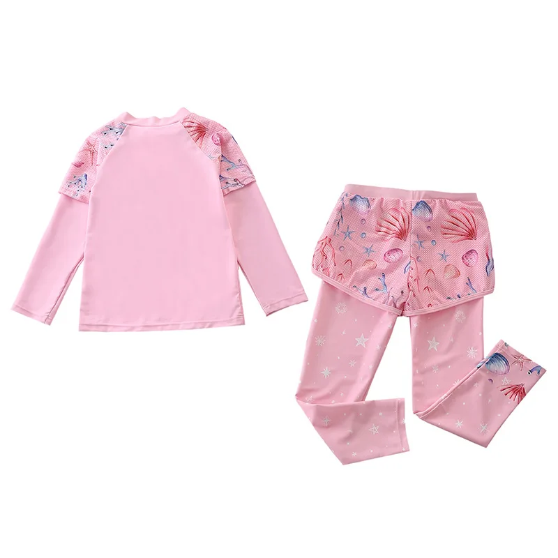 HappyFlute New Two Piece Set Long Sleeve And Trousers Mermaid&Unicorn Prints  Sun Protection Children Quick Dry Swimwear