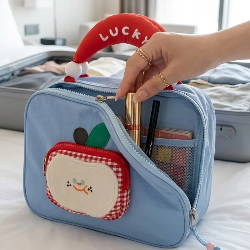 

Large Capacity Fruit Makeup Bag Handheld Toiletry Organizer With Layers For Travel Cosmetic Pouch Cute Girls Women Teens Gift