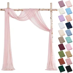 6/10 Meters Chiffon Fabric Drapes Blush Pink Dusty Rose Sheer Fabric Curtains for Wedding Arch Decorations Party Stage Shower