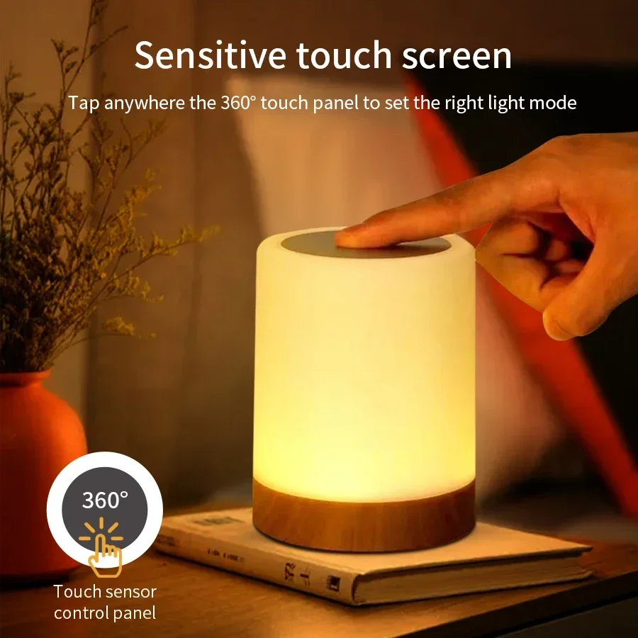 USB Rechargeable Led Table Lamp RGB Night Light 13 Colors Remote Control Touch Switch Desk Office Bedroom Decor Portable Lantern