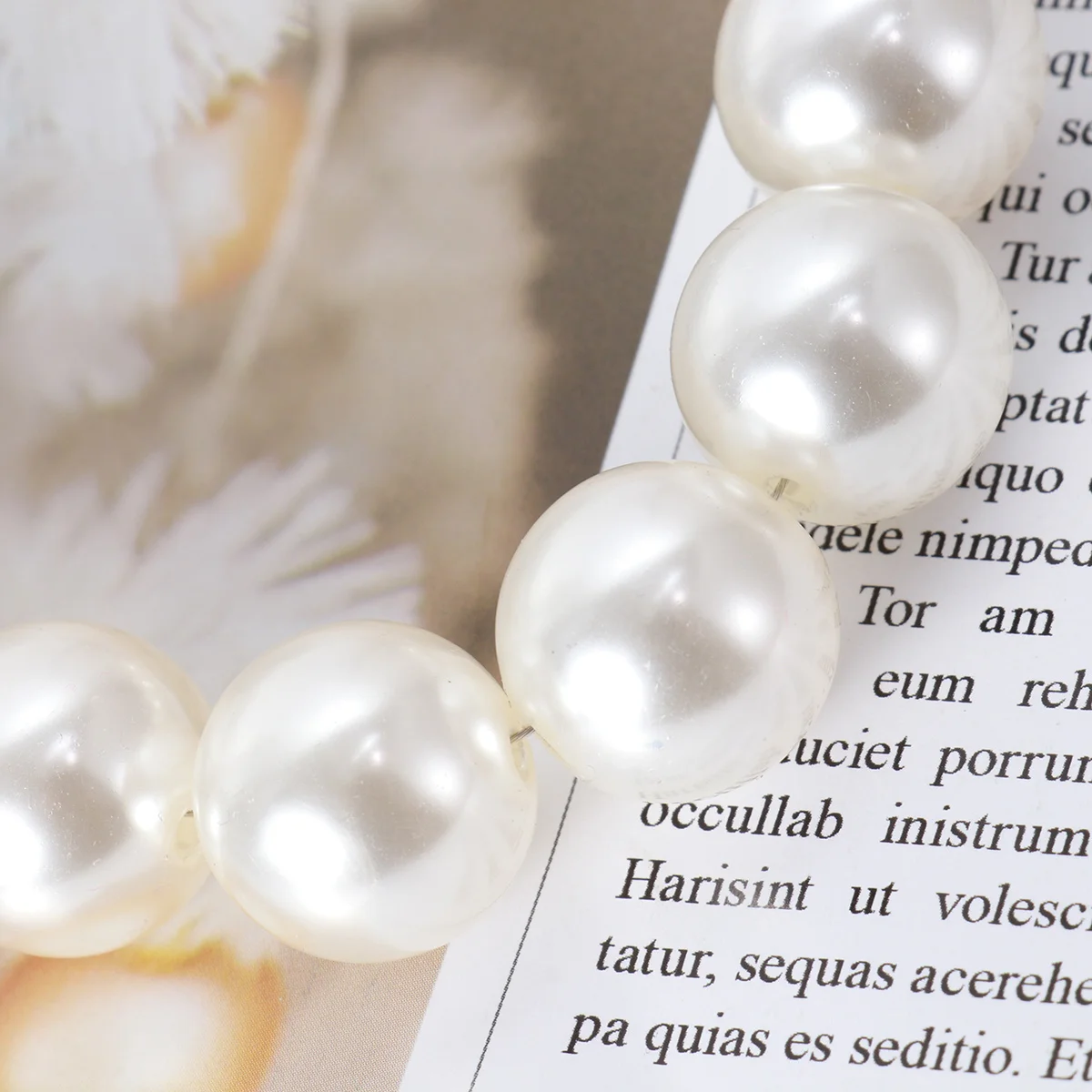 

20Cm Imitation Pearls Handbag Handle Strap Replacement Accessory for Women Lady Bag DIY Craft Repair Silver Beige