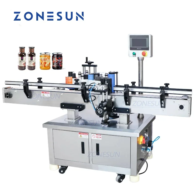 ZONESUN ZS-TB260R Automatic Glass Plastic Round Bottle Jar Can Positioning And Labeling Machine Adhesive Label Sticker