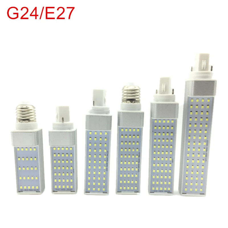 G24 LED Bulbs 8W 10W 12W 14W 16W 18W E27 LED Corn Bulb Lamp Light SMD 5050 Spotlight 180 Degree 220V Horizontal Plug Light