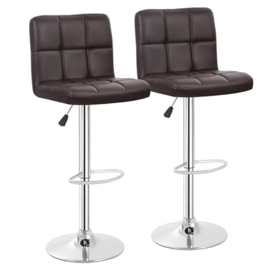 

Counter Height Swivel Bar Stools PU Leather Padded with Back, Height Adjustable Counter Stool Barstools Dining Chair
