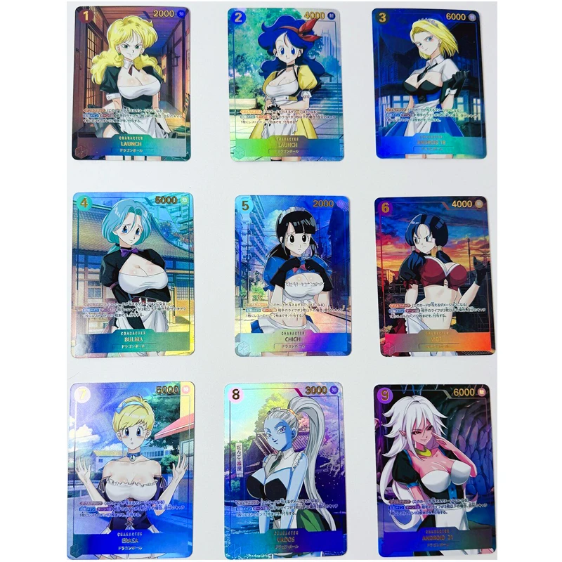 

9pcs/set Dragon Ball Maid Bulma Android 18 Z GT Super Saiyan Heroes Battle Card Ultra Instinct Game Collection Cards