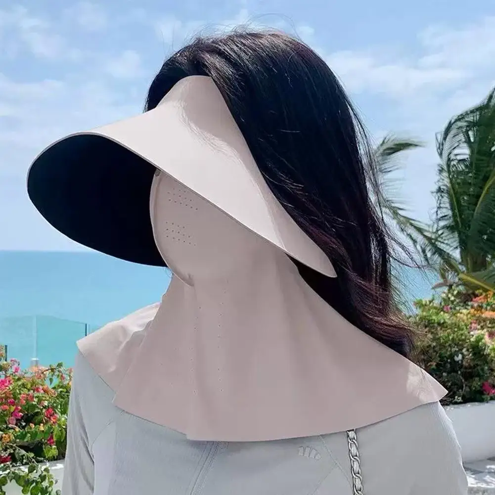 UV-Gesichtsbedeckung für Damen, Sommer-Gesichtsbedeckung UPF 50+, Nackenschutz, Sonnenschutz, UV-Schutz, Radfahren, atmungsaktiv und Sonnenschutz – Detail 4