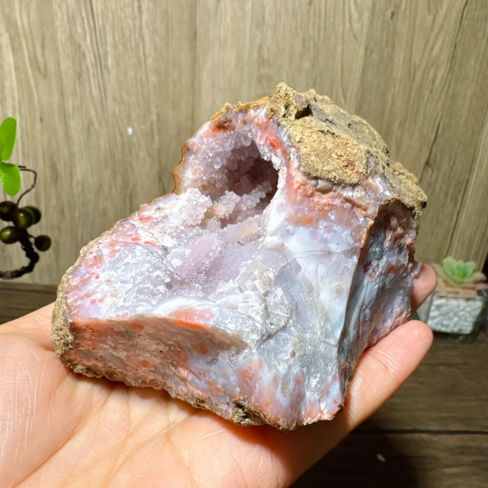 Unique Raw Pink Agate Stone Pink Amethyst Rough Geode Clusters Healing Crystal Reiki Energy Home Decoration Ornaments Gifts