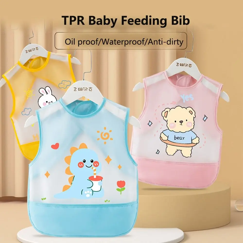 

Cute Animal Pattern Baby Feeding Bib Waterproof Sleeveless Sleeveless Bibs Anti-dirty Bear Saliva Towel Burp Apron 0-5 Years Old