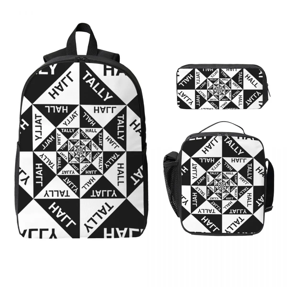 

Новый 02 Tally Hall Band Logo Genre Indie Pop Рюкзак Студенческий Сумка для книг для мальчиков и девочек Школьная сумка 3 предмета Изолированная сумка для обеда Пенал