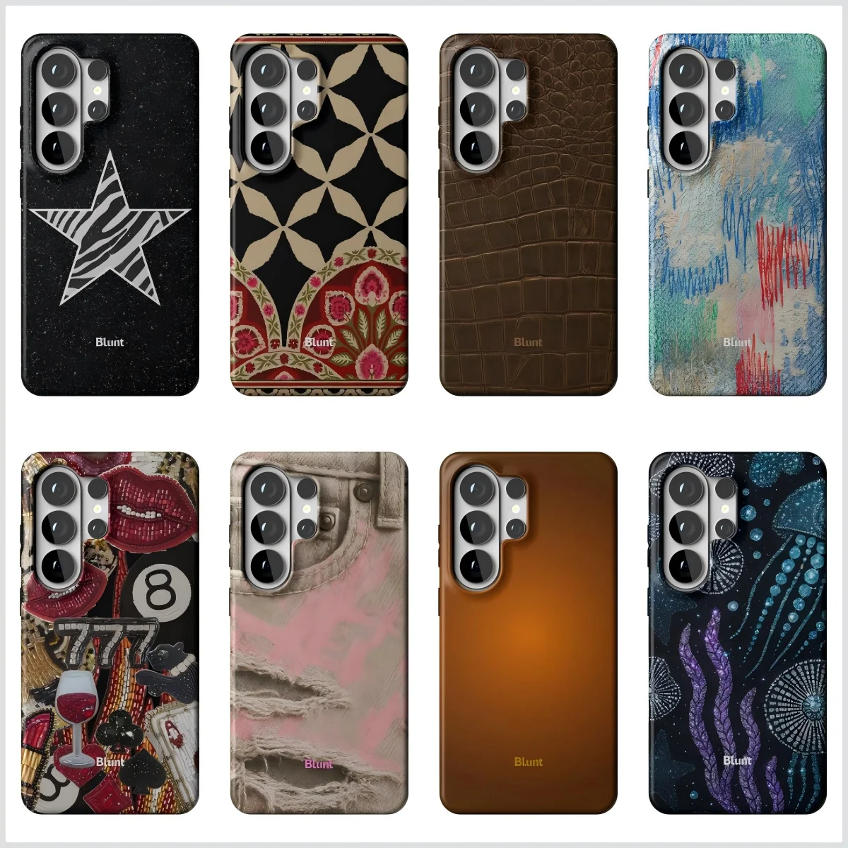 Phone Cases Blunt - クロコダイルテクスチャのブラントフォンケース、Samsung Galaxy S20 S23 S24 S25