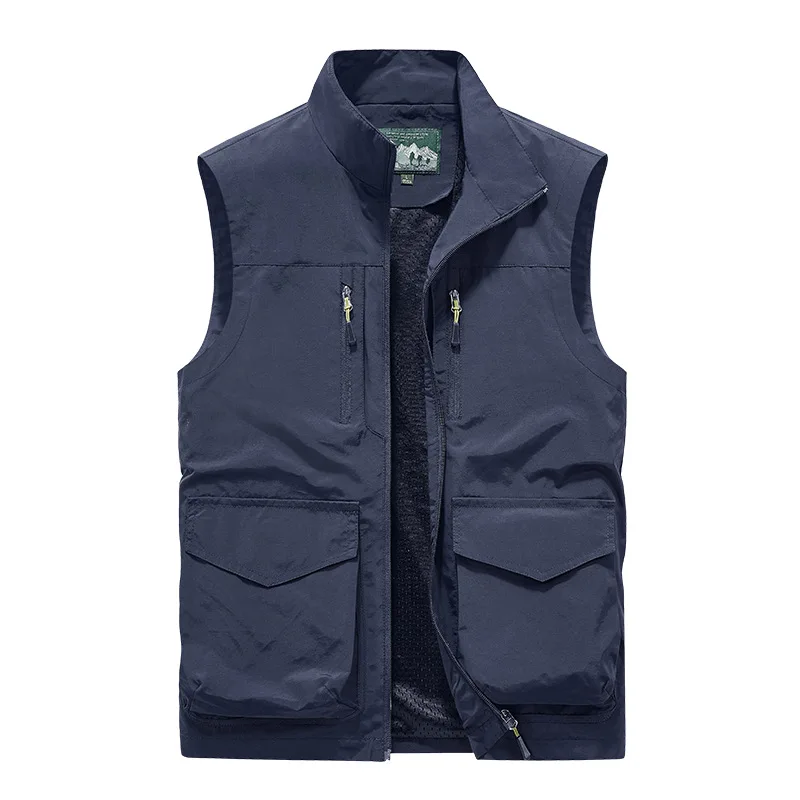 Men's Waistcoat Jacket 2024 Summer Breathable Climbing Hiking Fishing Work Sleeveless Coat Fitness Joggers Sports Men's Clothing