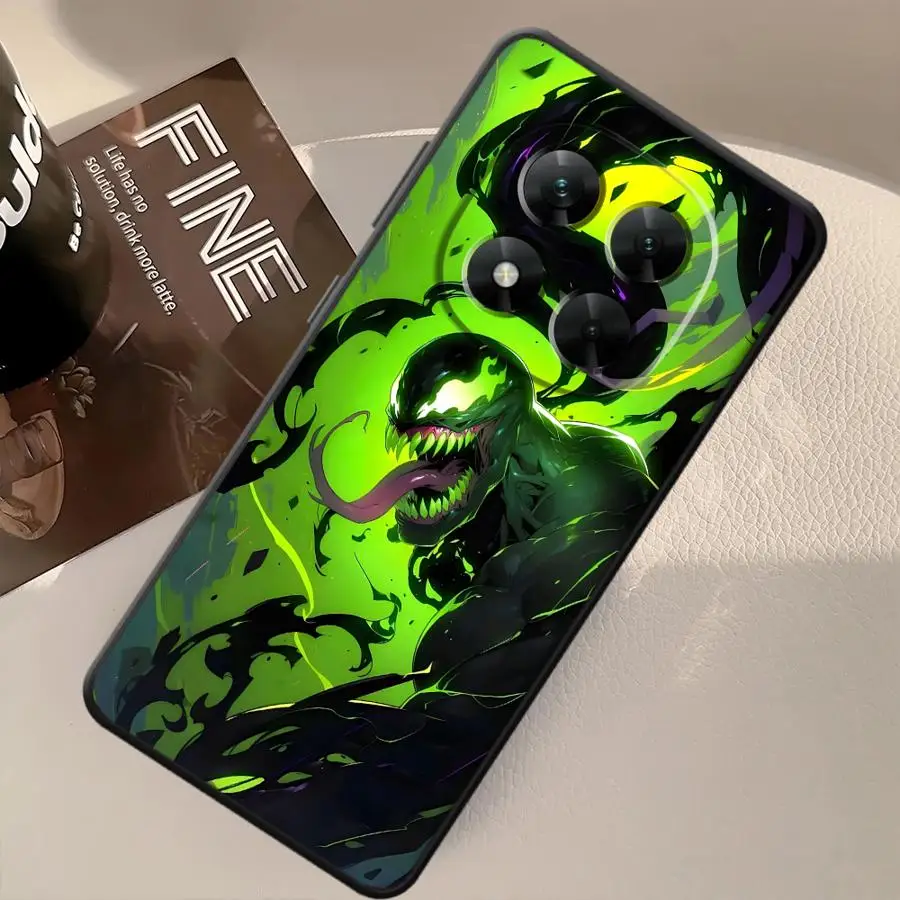 Case for Xiaomi Redmi Note 12s 11s 13 14 Pro Plus 10S 9S 7 8 9 10 11 12 Pro Black Soft Phone Cover Marvel Cool Venom
