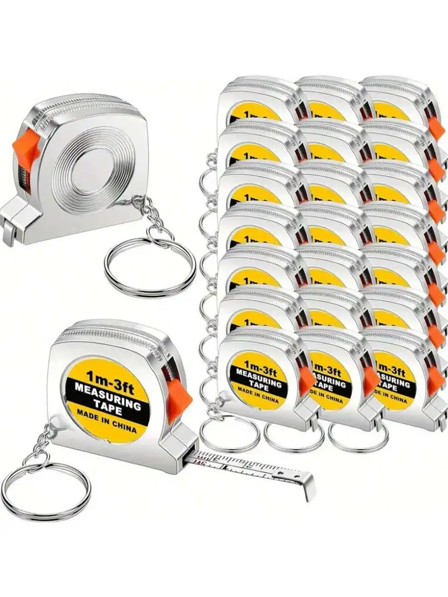 Mini llavero con cinta métrica retráctil de 1m 3ft con bloqueo deslizante, regla de bolsillo de acero inoxidable, accesorio informal.