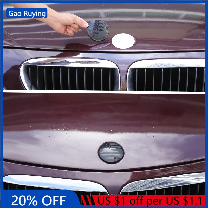 

Gao Ruying For BMW 6 Series E63 E64 2004-2009 ABS Black Car Front Rear Logo Cover Decorative Car Accessories(81mm)