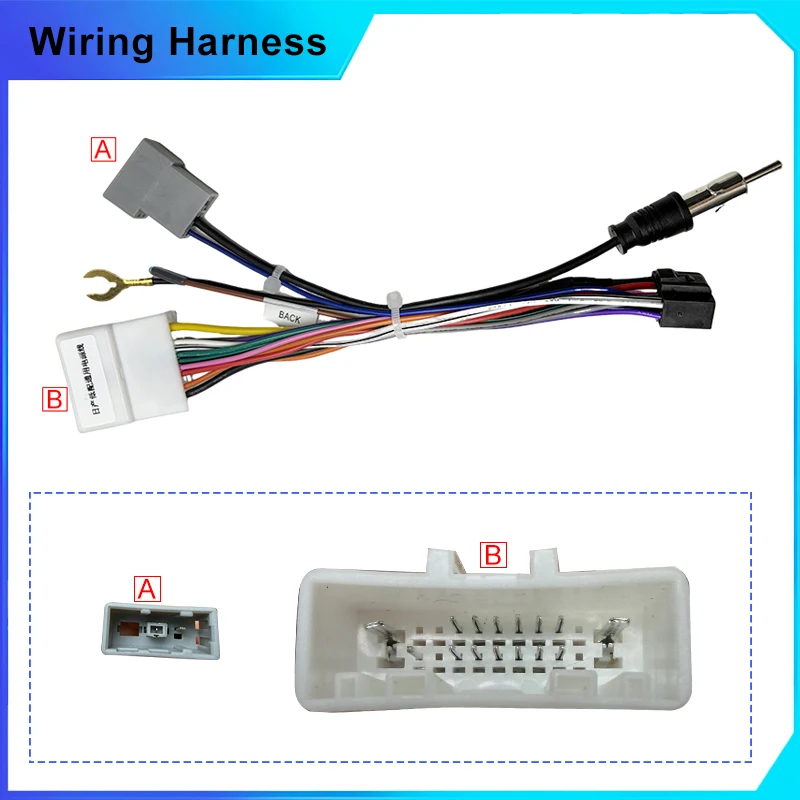 For Nissan low-end universal model ISO Wiring Harness Adapter Car Radio Head Unit Audio Connector For 16 Pin Android