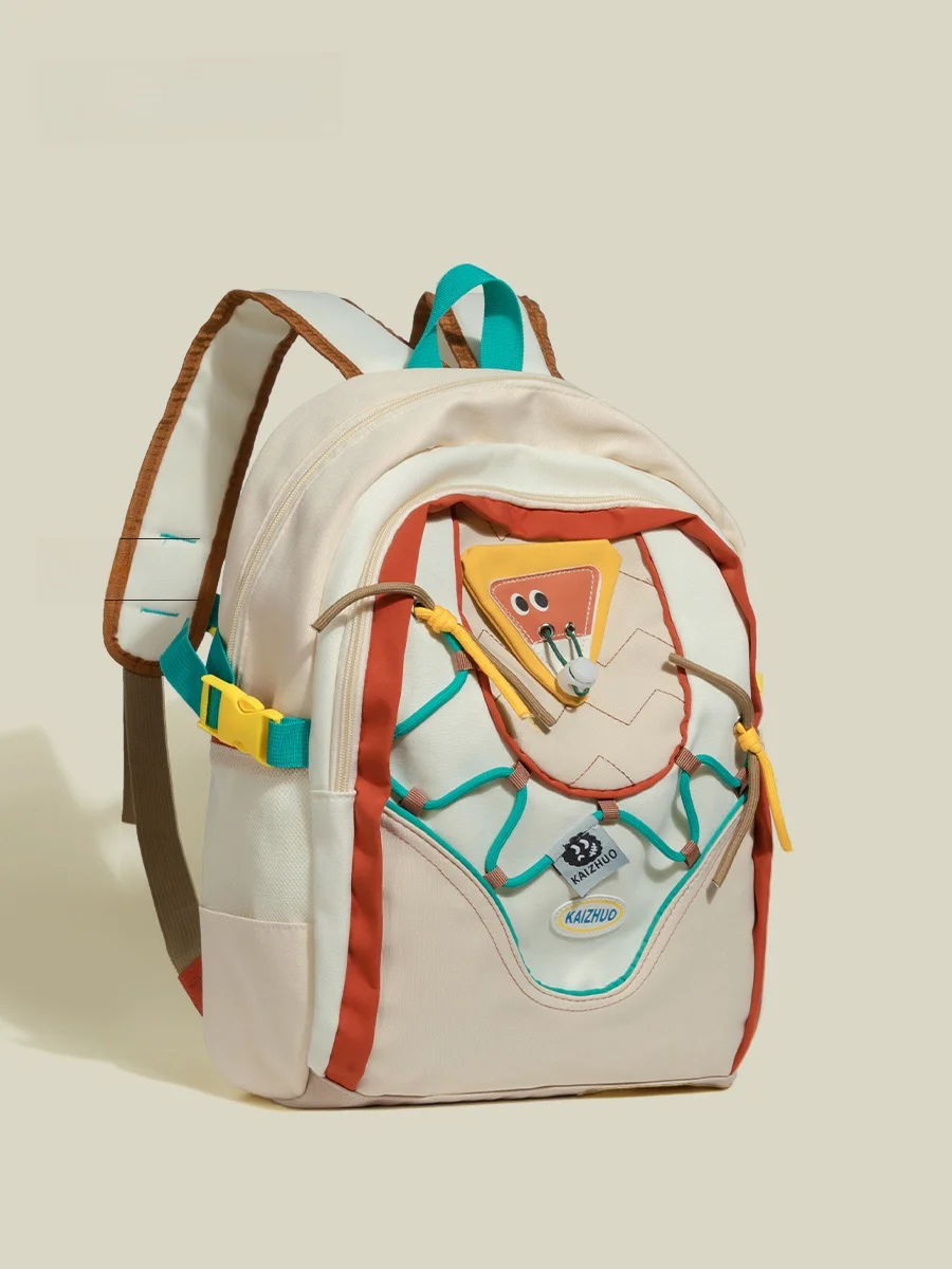 Creative Casual Large Capacity Student Backpack Women's Double Shoulder Bag Fashionable Youthful Design School Bag with Pockets