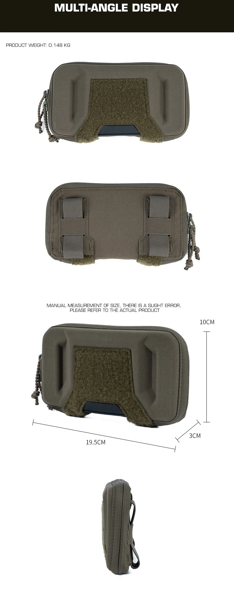 K-Type EUD/Handytasche Molle-Hülle Universelle Outdoor-Sport-Handy-Navigationsboard-Halterung Jagdwesten-Zubehör – Detail 3