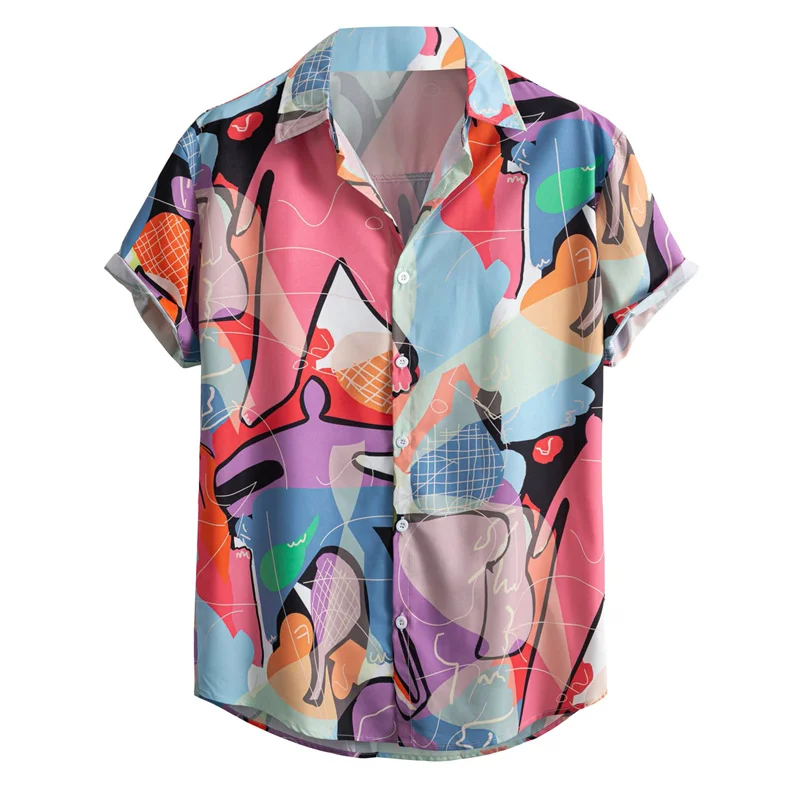 Chemise à fleurs hawaïennes rétro pour hommes, impression 3D, plantes et feuilles, chemises boutonnées à manches courtes, vêtements de plage,