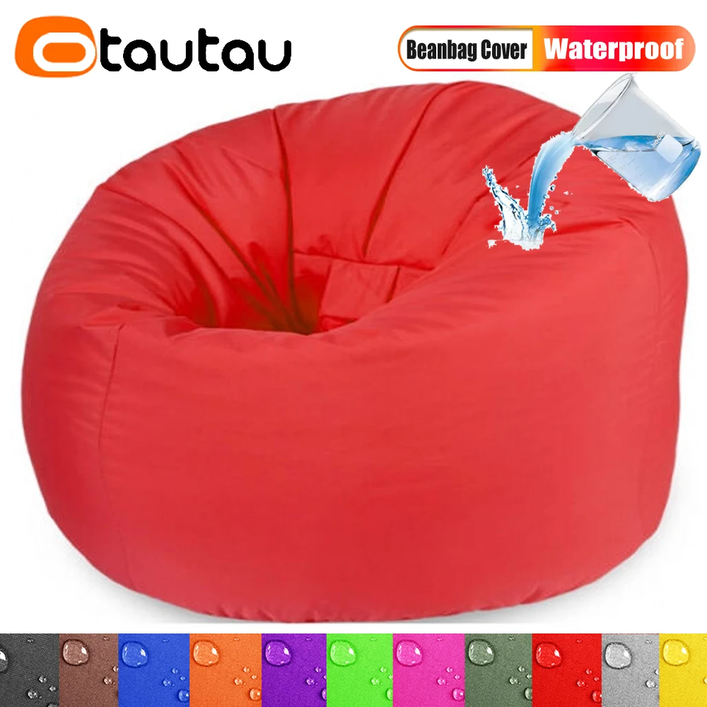 OTAUTAU Outdoor Waterproof Bean Bag Cover No Filler Garden Beach Swimming Pool Floating Beanbag Pouf Chair Oxford Kids Adults