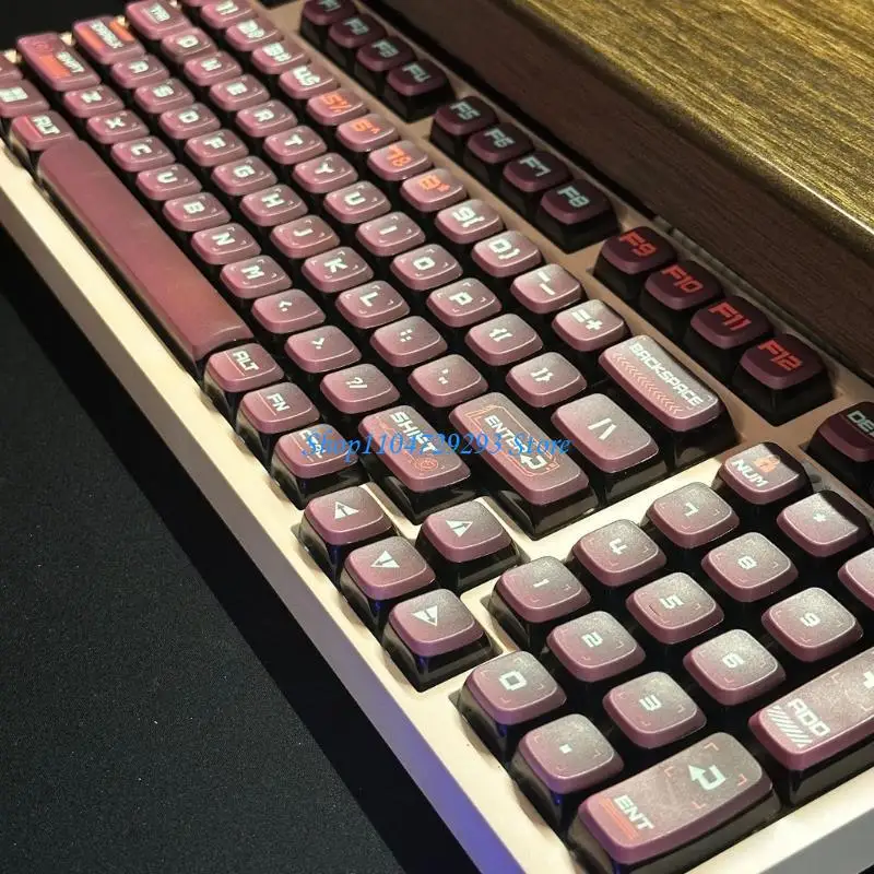 Y2GD XDA Profile Keycaps, 128Keys Gradual Change Color Thick PBT Enhances Durability for Mechanical Keyboards Typists