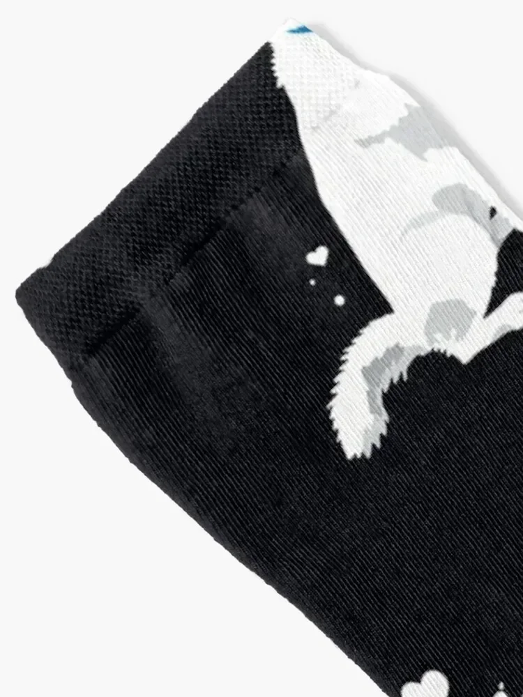 cute white Siberian Husky - sweet white Snow dog Socks Antiskid soccer gym Male Socks Women's