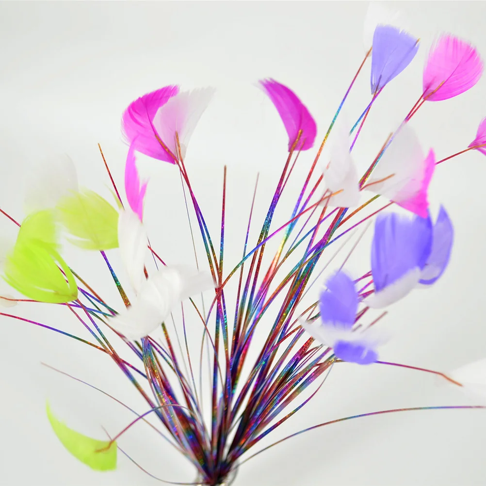 

2pcs Cat Teaser Colorful Interactive Kitten Play Stick For Cats Bright Cat Supplies Pet Training Fun Gift