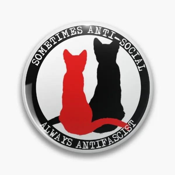 Antifa Cats  Soft Button Pin Collar Lapel Pin Fashion Cute Jewelry Badge Lover Metal Brooch Women Hat Decor Cartoon Funny Gift