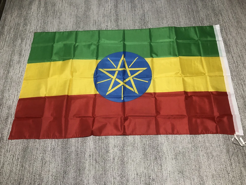 Ethiopia flag 90X150cm high quality Polyester hanging  Ethiopia Ethiopian National Flags for indoor outdoor home decor banner