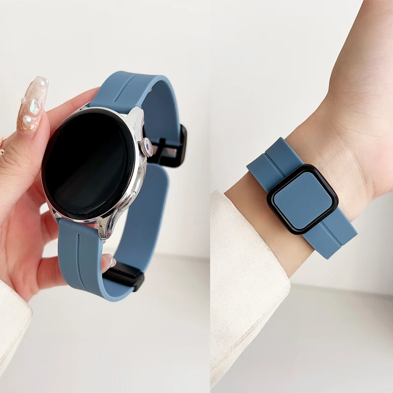 20mm 22mm Strap for Samsung Galaxy Watch 6/4/5 Pro/Classic/Gear S3/Active 2 Silicone Magnetic Buckle Sport Huawei GT 2 2e 3 Band