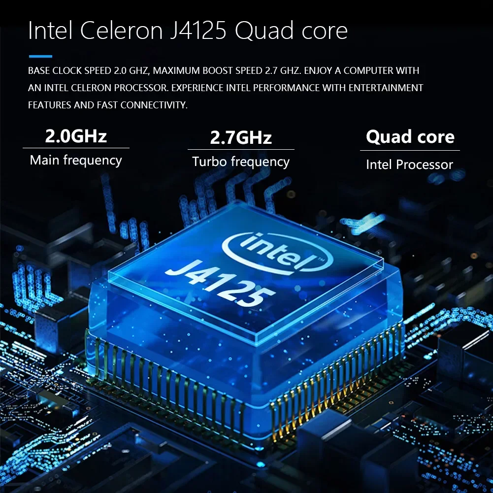 Windows 10 11 Proラップトップ,Intel Celeron j4125プロセッサを搭載したコンピューター,15.6インチ画面,1920x1080 GB RAM, 128GB ROM,256GB, 512GB, 2つのテラバイトSSD