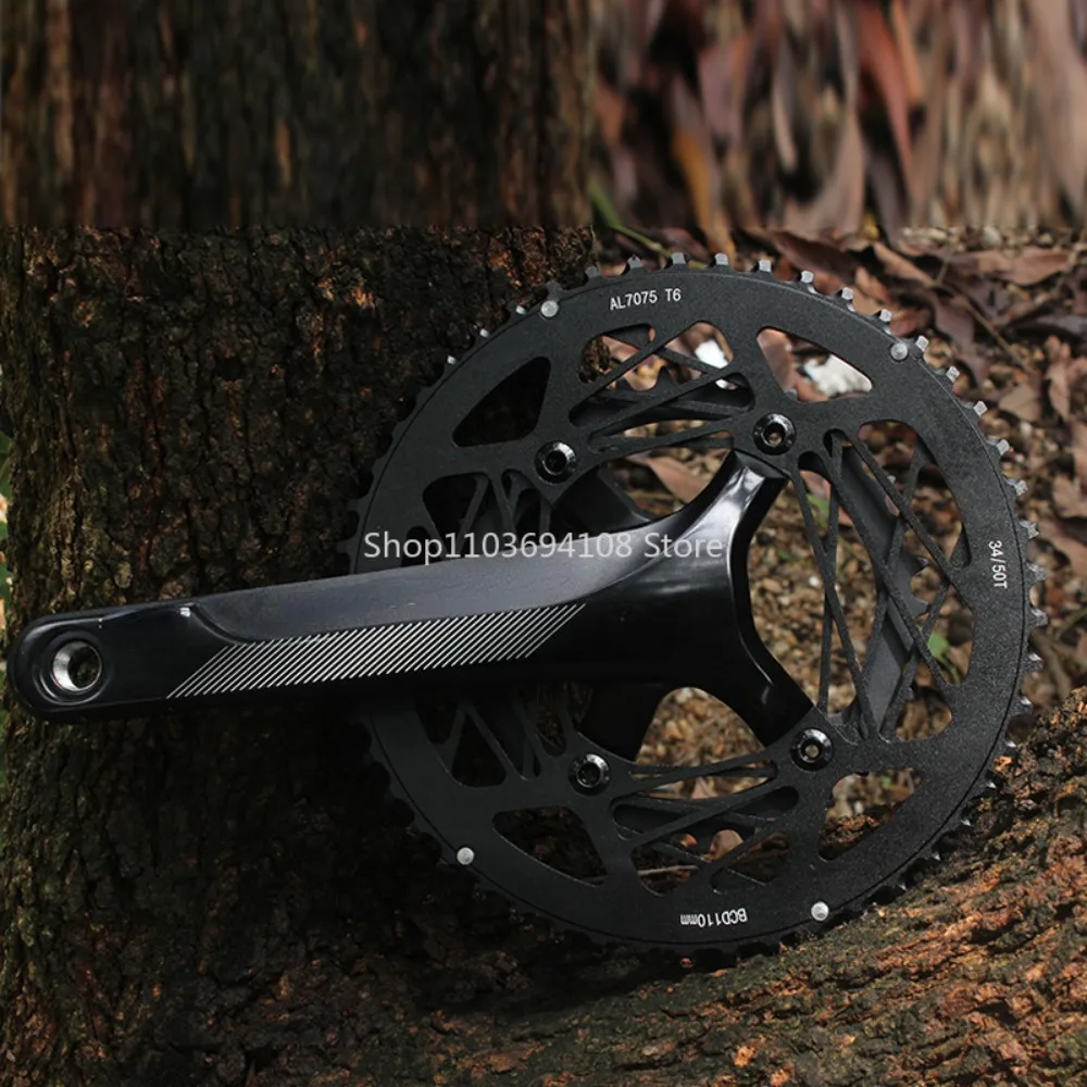 Highway Bicycle Crankset 22 Speed Folding Bicycle Fluted Disc 50-34t 53-39T Double Plate Aluminum Tooth Plate