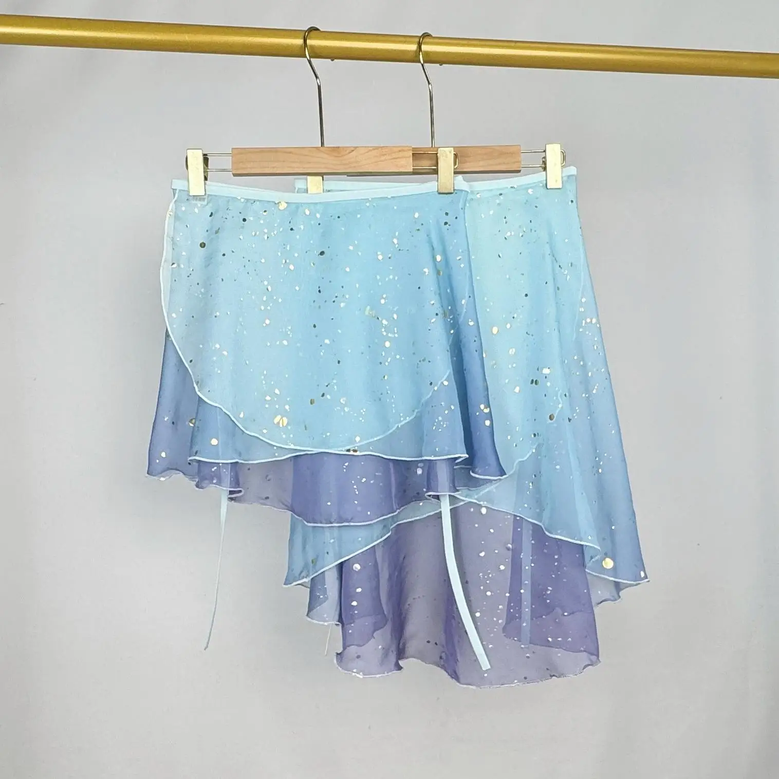 Traje de baile de ballet personalizado para mujer, falda de actuación de entrenamiento de baile con estampado en caliente degradado de una pieza, vestido de ballet tutú